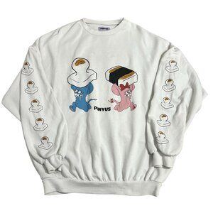 PUNYUS Oversized Food Graphic Sweatshirt Onigiri Sushi Harajuku Adult OS / 3XL